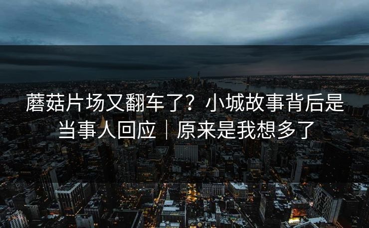 蘑菇片场又翻车了？小城故事背后是当事人回应｜原来是我想多了