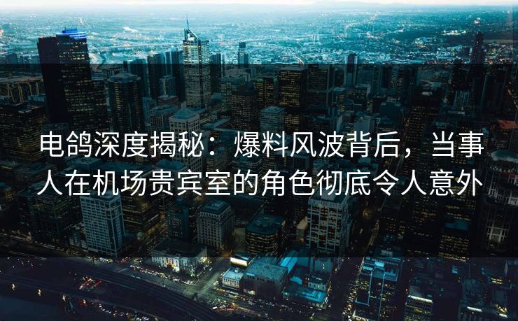 电鸽深度揭秘：爆料风波背后，当事人在机场贵宾室的角色彻底令人意外